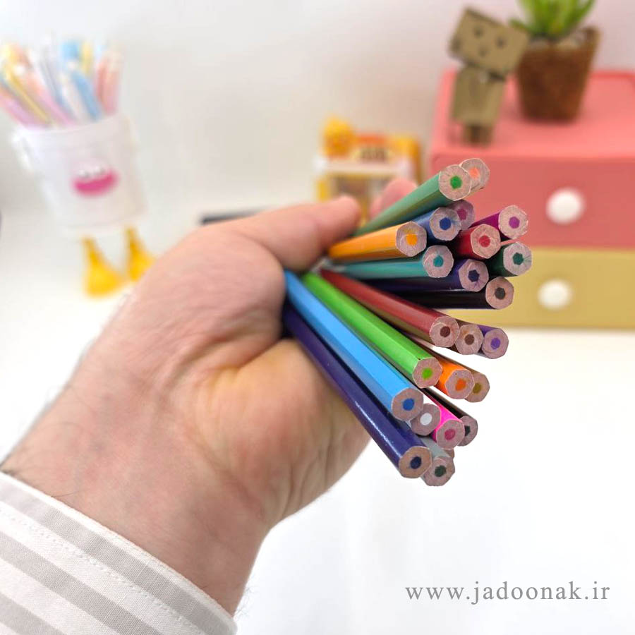 مداد رنگی 12 و 24 رنگ استوانه ای - بای ژی