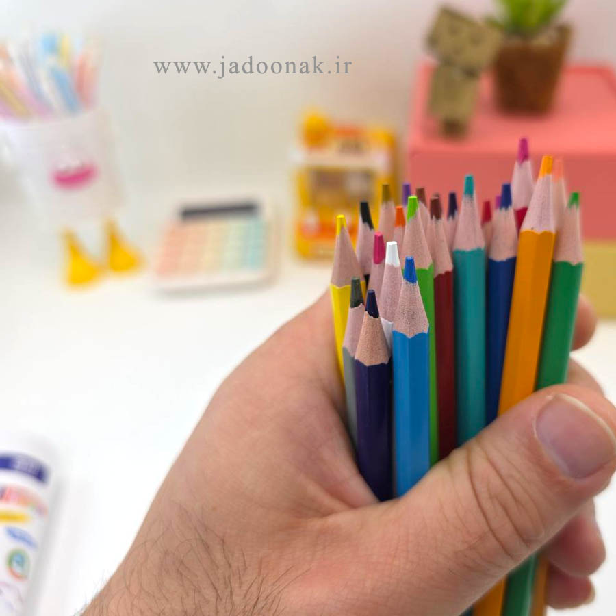 مداد رنگی 12 و 24 رنگ استوانه ای - بای ژی